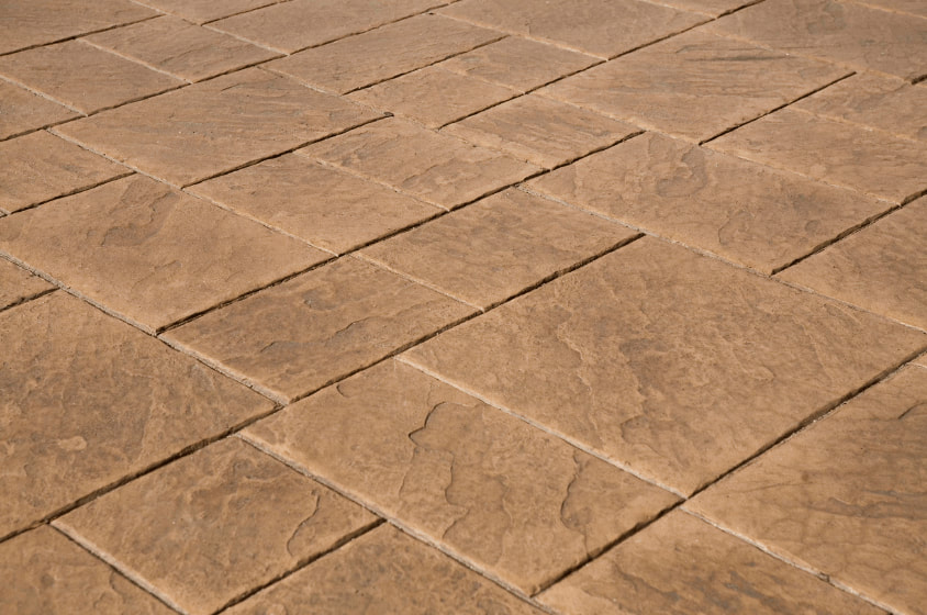 Natural stone texture from stamped concrete