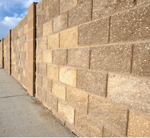 Block retaining wall in Ithaca